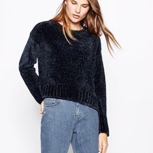 Zara knit turquoise/deep blue sweater